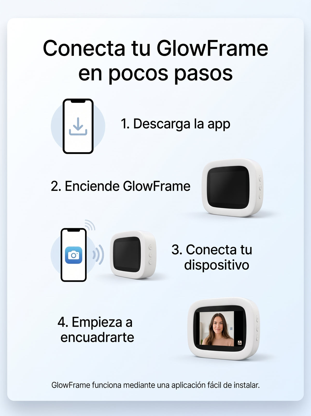 Mini pantalla selfie con cámara trasera
