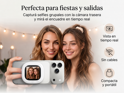 Mini pantalla selfie con cámara trasera